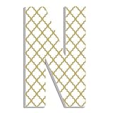 The Home Stupell Home Decor Collection Trellis Hanging Wooden Initial Gold/White N 18 [並行輸入品]