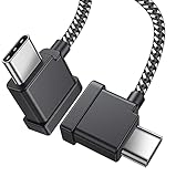 KOOWOD 1フィート 90度 RC USB C - Type C 電話 タブレット OTG データケーブル 直角コネクターコード DJI Mavic 3 Mini 2 Mavic Air 2 Air 2S リモコンアクセサリー (1パック)
