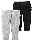 カーターズ（Carter's）女の子用ライトグレーxブラックボディースーツにピッタリなヒップラッフル付きパンツ2枚セット (newborn(-55cm)) [並行輸入品]