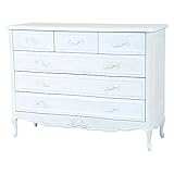 4段 チェスト ホワイト 姫 白 ワイドチェスト ハンプトンスタイル