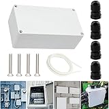 Youmile ABS プラスチックジャンクションボックス 100x 68 x 50mm IP65 防水 電子プロジェクトエンクロージャボックス屋外用透明カバー、8P端子台、4個PG7ケーブルグランド付き