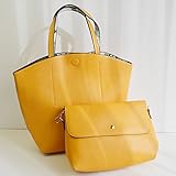 トートバッグ ポーチ 2点セット 便利なバッグ ショルダーバッグにも マスタード MUSTARD ボタニカル柄 No.16001 レディースバッグ Tote bag Porch