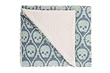 La Millou - Light Baby Blanket - Cotton - Minky (32 x 40in) (Royal Skulls-Ecru) by La Millou