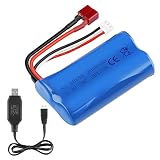 2Sリチウムイオンバッテリー7.4V2000mah20CTプラグメスコネクター充電式バッテリー（RCカー用USB充電器付き）RCボートオフロードトラックジャンパーT16トランスミッターなど,1PCS 7.4V 2000mahバッテリー（充電器付き）