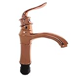 Baoblaze ヴィンテージ 蛇口　シングルホール　キッチン 　浴室　装飾　洗濯可能　1/2インチ　全７スタイル　 - ＃1レッドブロンズ
