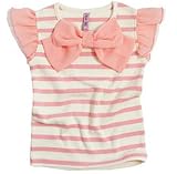 リボンフレンチTシャツ ピンクボーダー 120サイズ
