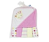 First Steps Animal Hooded Baby Towel wih Five Wash Cloths by First Steps