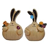 樹脂製の屋外ウサギの置物 - 庭の彫像屋外像 芝生のオーナメント キュートでクリエイティブなデザインの庭の動物像 屋外の庭用