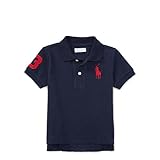 ポロラルフローレン ビッグポニー 半袖ポロシャツ ネイビー&レッド (男の子12～24か月用) 18M [並行輸入品]