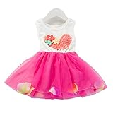 【SEBLES】ベビー服 女の子 女子 ワンピース ドレス シフォン オーガンジー スカート ノースリーブ ハート 花 春 夏 ふんわり スカート 0歳 1歳 2歳(ピンク,100cm)