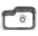 Whitehaus WHNU1913-BSS Noah's Collection 21 7/8-Inch Single Bowl Undermount Sink, Brushed Stainless 