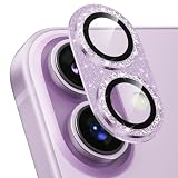 Podick カメラカバー iPhone17用 カメラフィルム キラキラ 9H強化ガラス アルミ合金 耐衝撃 いphone17 カメラ保護 高透過率 キズ防止 露出オーバー防止 一体化 全面保護 気泡ゼロ 指紋防止 貼り付け簡単 アイフォン17 対応 レンズプロテクター (17,パープル)