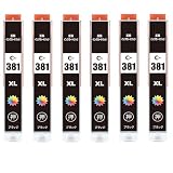 キヤノン BCI-380XL BCI-381XL 互換インクカートリッジ【381BK 6本セット】対応機種:TS6330 TR8630 TR9530 TS7430 TR703 TS6230 TS6130 TR8530 TR7530 TS8130 TS8230 TS8330 TS8430 TS7330 TS9130 TS703 TS9531C 残量表示/個包装 (BK)