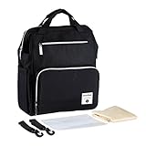Perfk 大容量　軽量　耐久性　マザーズバッグ　ミイラ　ハンドバッグ　赤ちゃんのおむつ　ショルダー　バッグ　ベビー用品　収納　全6色 - ブラック