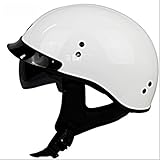 DGF ヘルメットホワイトオートバイ超軽量グラスファイバーヘルメットモトクロスライドアウトドアスポーツ機関車トランポレット男性と女性ハーフヘルメットヘルメット (サイズ さいず : XXL)