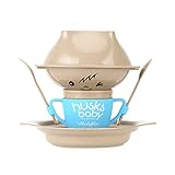 7PCS 環境に優しい 自然籾殻繊維 食器セット 食器キット ベビーキッズボウル+プレート+カップ+スプーン+フォーク用