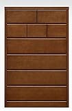【日本製】シック 木製 90cm幅6段ハイチェスト ブラウン 完成品