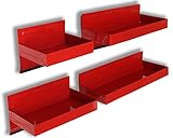 4ピースレッドメタルトレイの4サイズwith Magnetic Backs