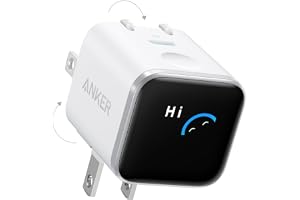 Anker Nano Charger (45W, Display, スイングプラグ) ホワイト USB PD USB-C 急速充電器【PSE技術基準適合/約180度折りたたみ式プラグ】iPhone MacBook Air その他各種機器対応 iPhone 17 / 16 / 15シリーズ / Air 対応