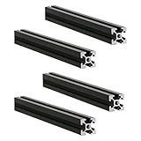 ブラック 2020 アルミニウム押し出しプロファイルヨーロッパ標準リニアレール 2020 アルミプロファイルフレームマシンDIY3Dプリンターワークベンチ CNC (400mm) 4PCS