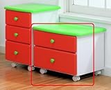 かわいらしいキャスター付き　ミニチェスト「カラーボーイ48-2　オレンジ」