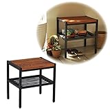 テーブル 机 天然木製サイドテーブル PT-400BRN