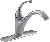 KOHLER K-10411-G Forte Single Control Kitchen Sink Faucet with Escutcheon and Lever Handle, Brushed 