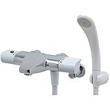 カクダイ サーモスタットシャワ混合栓 白色ハンドル 173-077