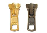 YKK NO5 ビスロンスライダー ２個セット DA ゴールド・AG 上止め付き