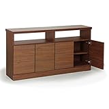 タンスのゲン 日本製 完成品 テレビ台 幅120 国産 テレビボード TV台 寝室 ハイタイプ ウォールナット 17010055 B1