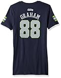 NFL Girls 7 – 16 Jimmy Graham Seattle SeahawksメインストライプVネックName & Number半袖Tシャツ、Xラージ/ ( 16 )、ダークネイビー