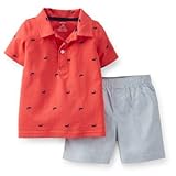 カーターズ Carter's/ 2ピースジャージトップ&コットンショーツセット レッド 上下セット 4歳【並行輸入】