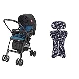 【セット買い】 アップリカ ベビーカー ラクーナライト ノスタルジックグリーン + さらっとマット マリンアンカーNV 純正リバーシブルタイプ