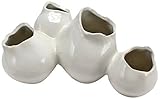 Design Toscano Mato 9-Inch Hand-Crafted Ceramic 4 Part Vase, White [並行輸入品]