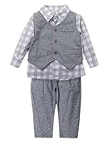 (コ-ランド) Co-land ベビー服 フォーマルスーツ 3点セット ベスト チェック柄シャツ ロングパンツ ブラウス 赤ちゃん 新生児 長袖 男の子 子供服 キッズ 出産祝い 90