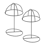 MagiDeal 2ピース自立ブラックメタル帽子ラック/ウィッグ/ホルダーストレージ表示スタンド野球帽子表示ラックのサロンホームショップ