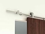 現代ステンレススチールスライドバーンドアハードウェアの木製ドア/ポリッシュクローム仕上げ – gallant-wtシリーズ 5 Feet Rail Length