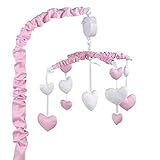 Pink Musical Mobile With Hearts by The Peanut Shell by The Peanut Shell