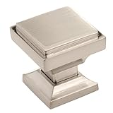 Southern Hills Brushed Nickel Square Cabinet Knobs - Pack of 5, Kitchen Cabinet Knobs, Nickel Cabine