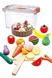 baby-mine（ベイビーマイン) マグネット式 おままごと ケーキ やさい くだもの セット お片づけ箱付 木のおもちゃ