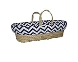 Baby Doll Bedding Minky Chevron Moses Basket Navy/White [並行輸入品]