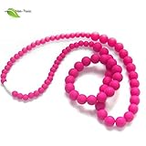Silicone Teething Necklace - by Modern Ohana - BPA Free, Silicone Jewelry for Mom and Baby (Round Be
