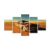 Helloアートワーク – キャンバス壁アートOld Rusty Car In The Desert Vehicleシリーズホームインテリアアートワーク画像の印刷キャンバスのハングする準備のリビングル