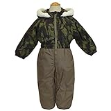ジャンプスーツ 防寒 カバーオール ベビー スキーウェア 中綿 着ぐるみ スノーコンビ 防寒つなぎ 雪遊び スノーウェア t-b67649tm 80cm カーキ