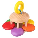 zonegear Baby Wooden Rattle Infant手リングベルおもちゃfor Kids