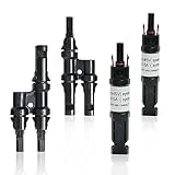 GWSOLAR MC4対応 Y字型 並列用コネクター + 逆流防止ダイオード付きコネクター 4点セット、太陽光パネル 並列接続用: Off-gridシステム構築時に、大電流時に逆流防止コネクターの温度上昇を抑える【MC4対応 Y型コネクター 2点】+【逆流防止ダイオード コネクター２点】GWソーラー