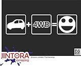 JINTORA ステッカー/カーステッカー - auto + 4wd = fun - 自動+ 4wd =楽しい - 210x58 mm - JDM/Die cut - 車/ウィンドウ/ラップトップ/ウ