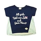 【SiShuNon/SKAPE】ストライプ切替AラインTシャツ エスケープ 女の子 ストライプ Aライン 半袖Tシャツ 120 4 ネイビー