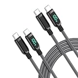 首佩 LEDディスプレイ高耐久ナイロン USB-C & USB-C ケーブル 100W PD対応 MacBook Pro/Air iPad 