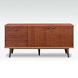 北欧風 150cm幅リビングキャビネット ブラウン 完成品